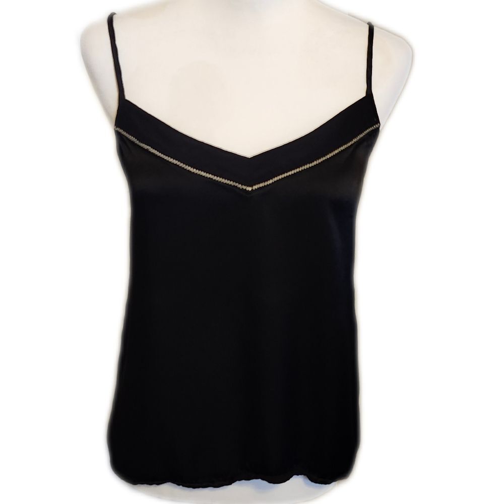 Lost April 100% viscose black spaghetti strap tank top camisole, size S